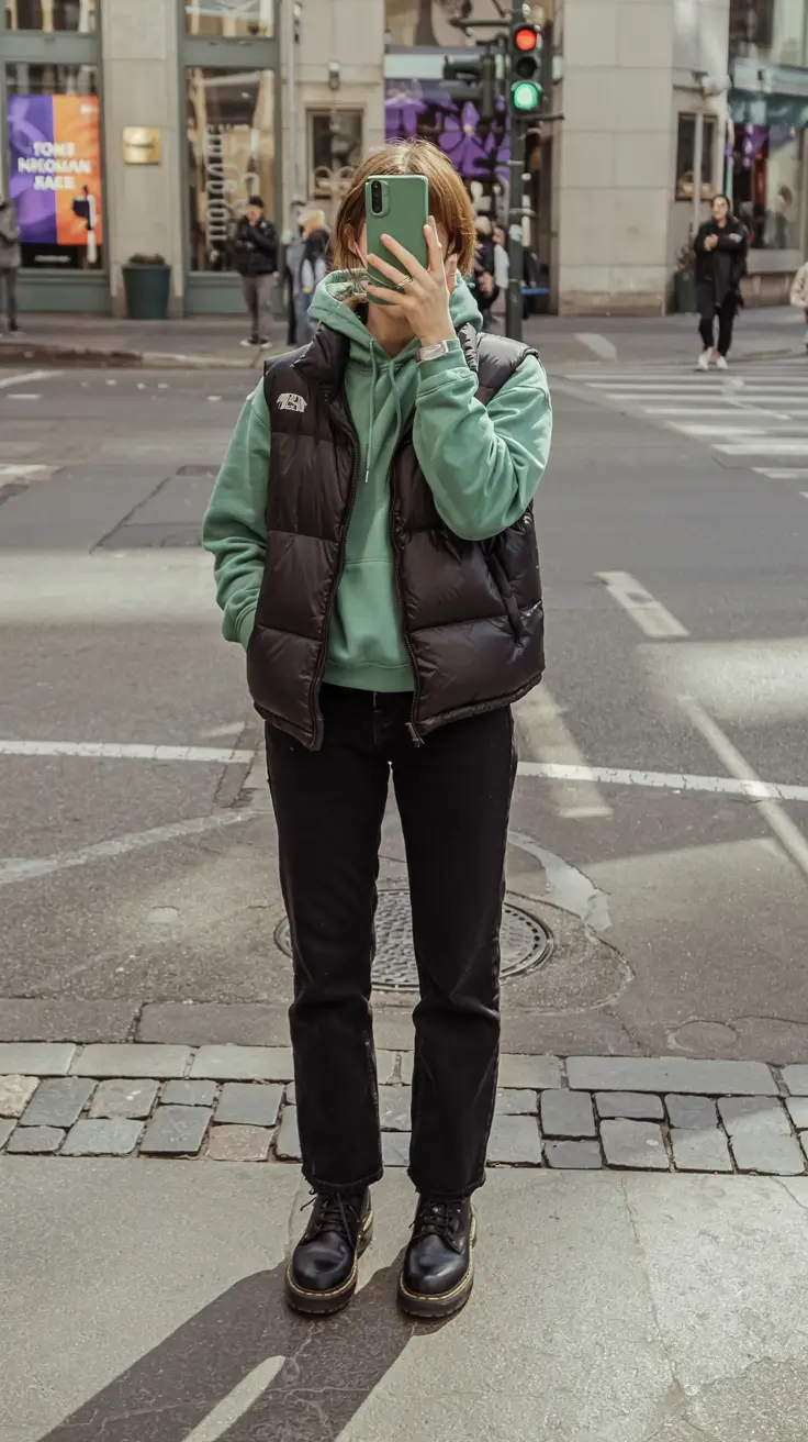 outfits layering women Sporty Street Staples for Transitional Weather