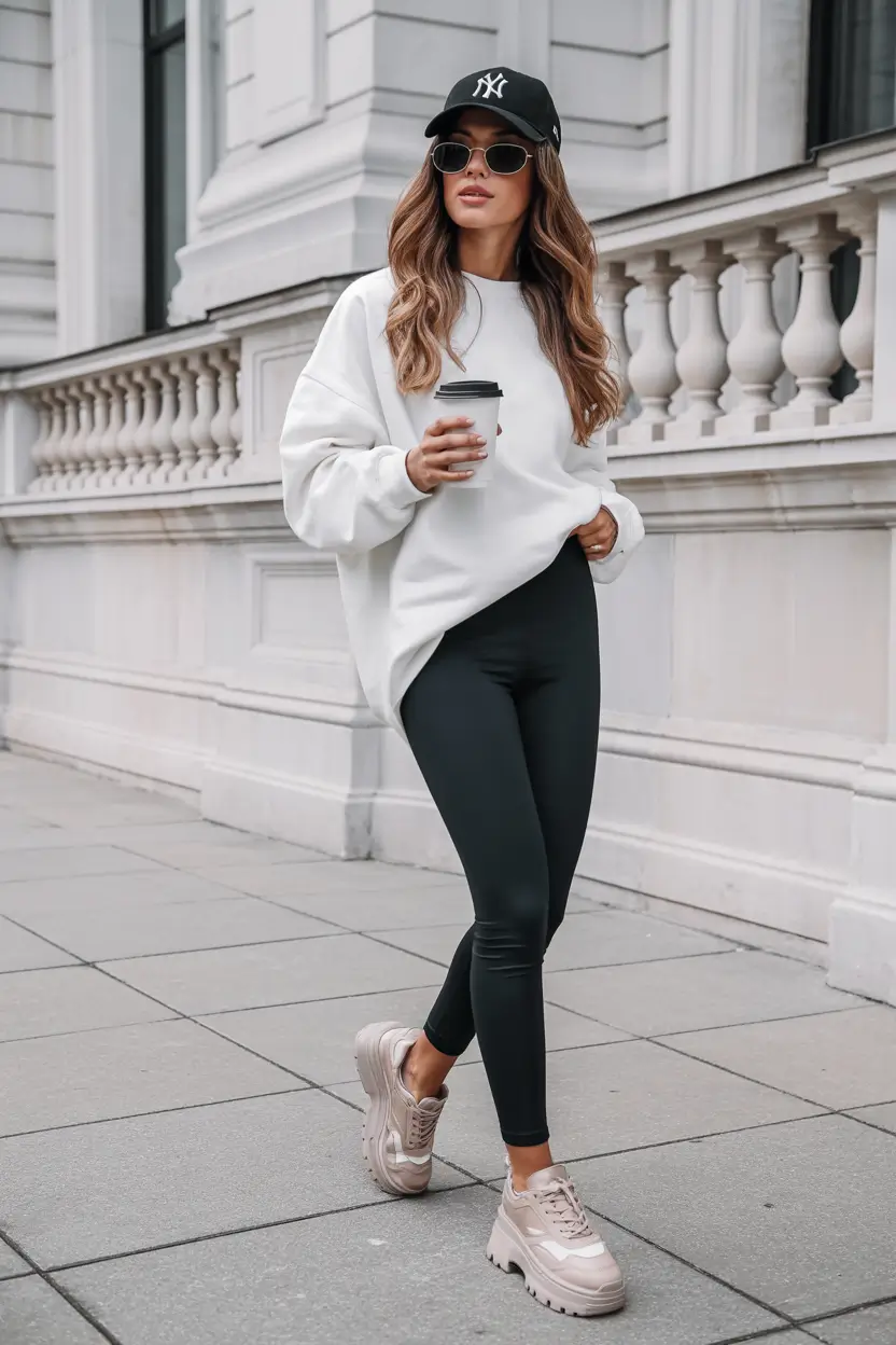 legging outfits casual Sporty Street Chic