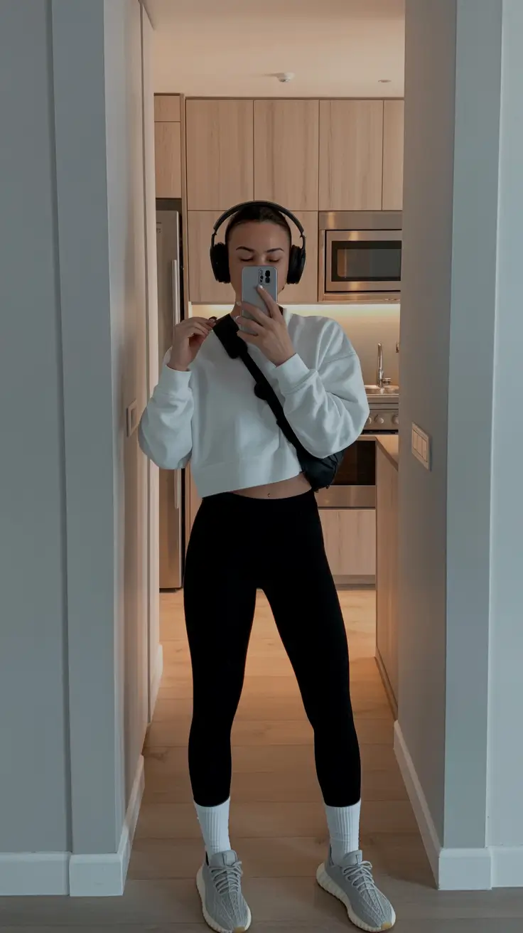 gym outfits for women Monochrome on the Move