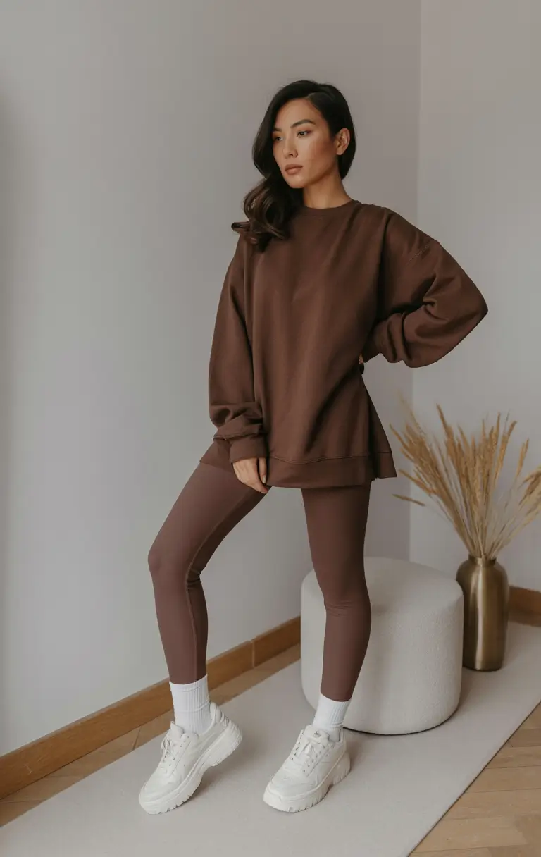 gym outfits for women winter Mocha Minimalism