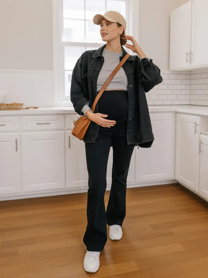 pregnancy outfits autumn 2026 Modern Denim Utility