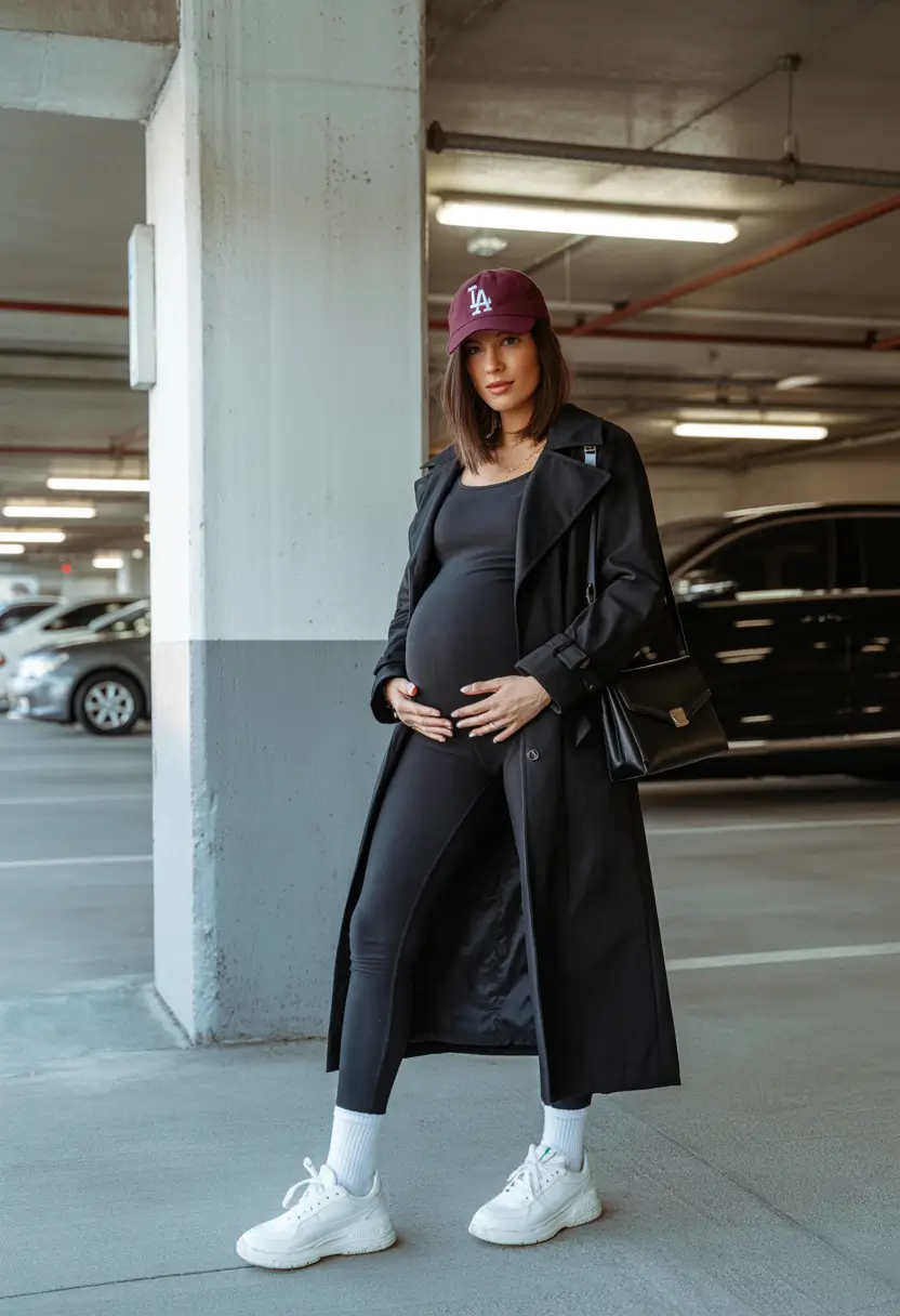 pregnancy outfits winter Urban Edge in a Trench