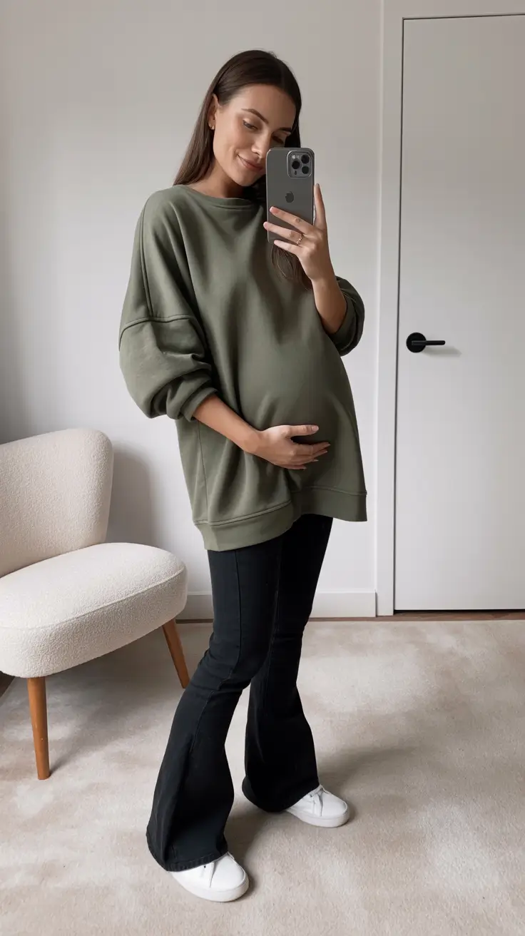 pregnancy outfits casual Relaxed Contrast
