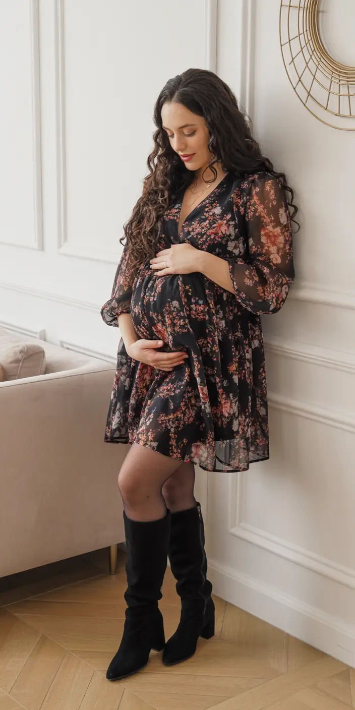 pregnancy outfits photoshoot Romantic Florals in Bloom