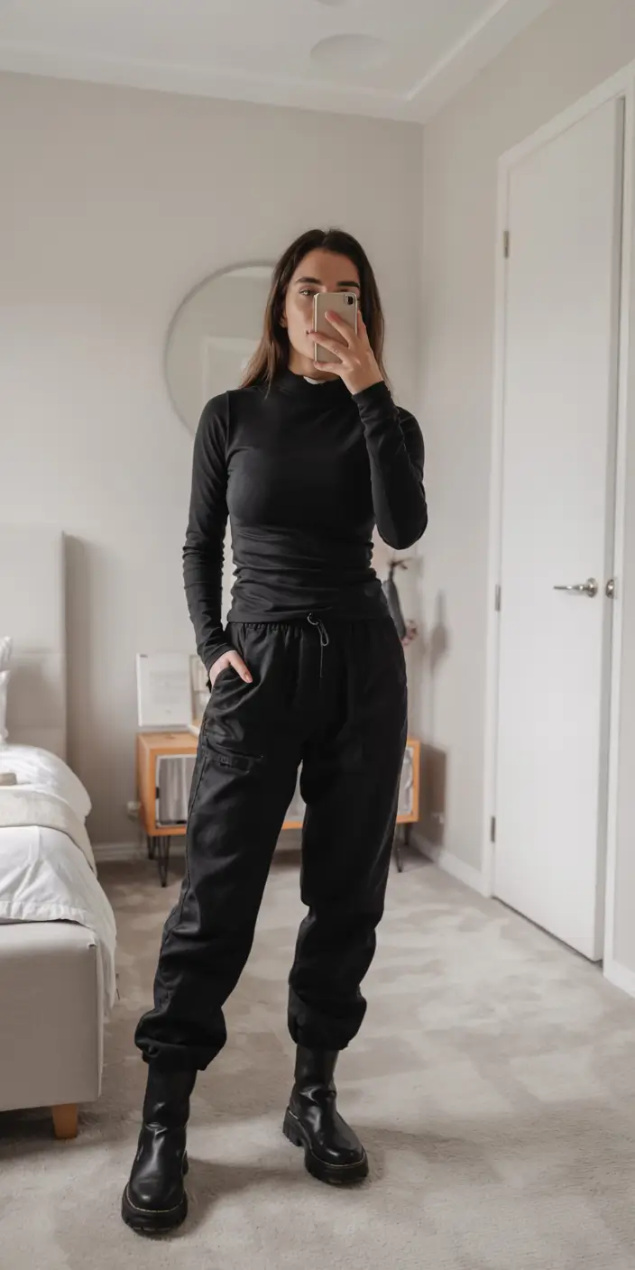 modest workout outfits women black