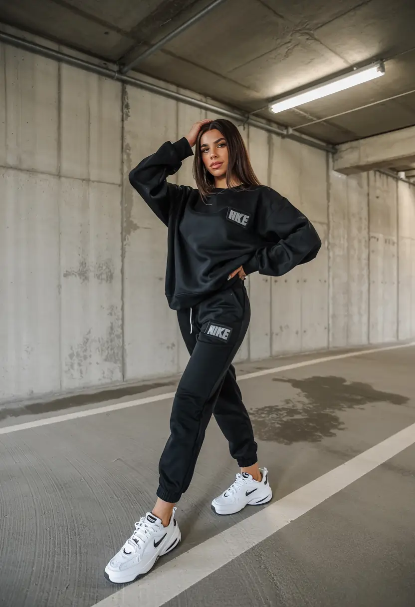 workout outfits women All-Black Minimal Luxe
