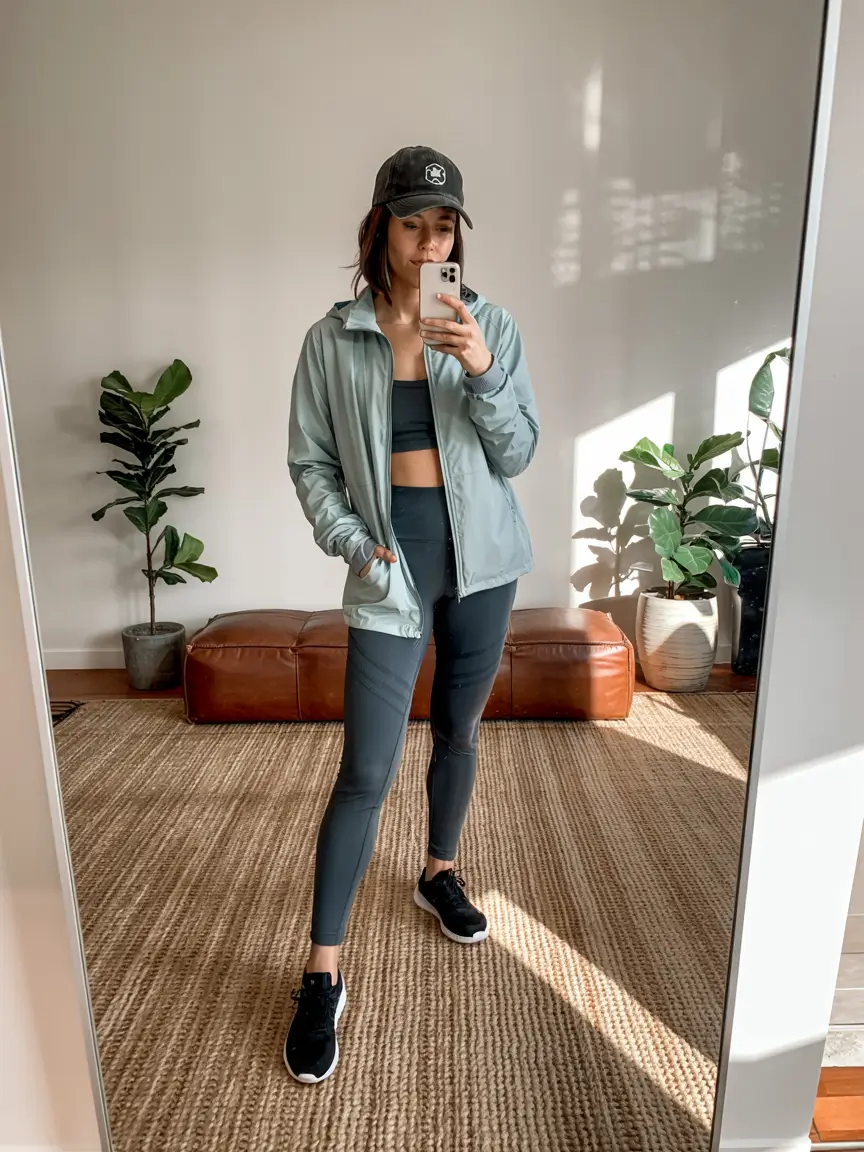 workout outfits women Muted Blues and Functional Chic