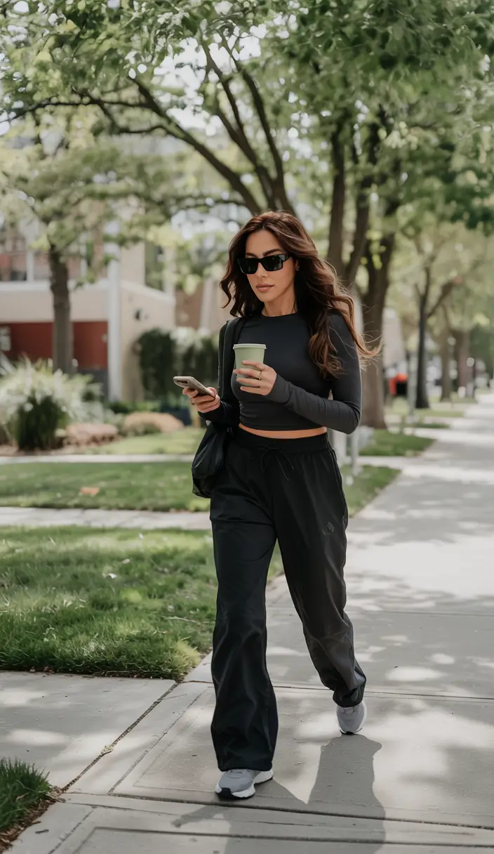 modest workout outfits women black