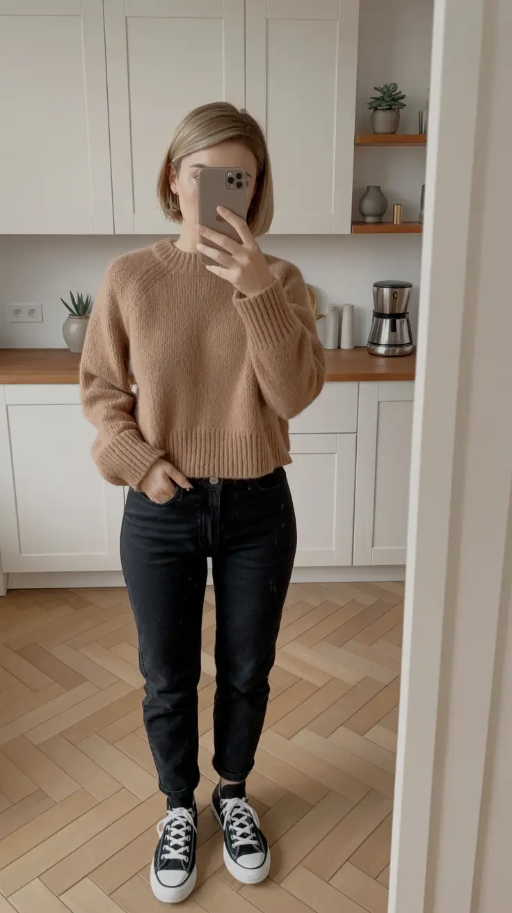 mom outfits 2026 Soft Neutrals & Cozy Textures