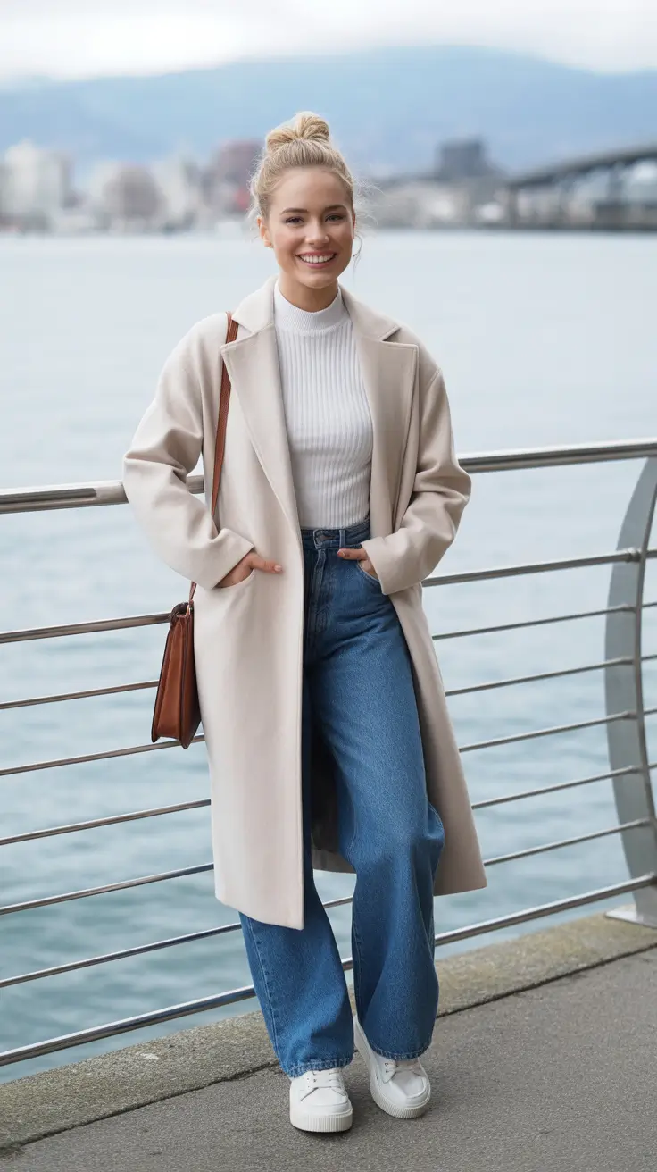 mom outfits jeans Effortless Elegance in Cream and Denim