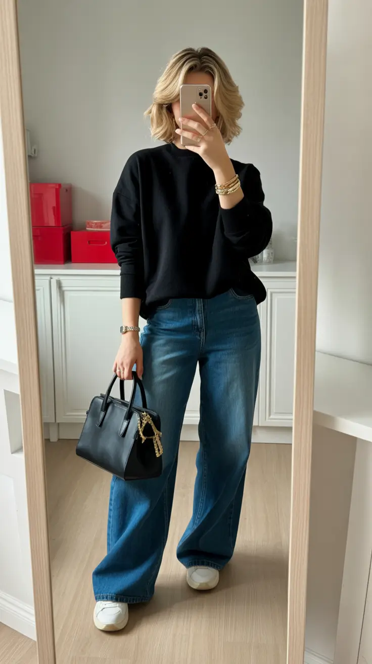 mom outfits 2026 Effortless Denim & Downtown Ease