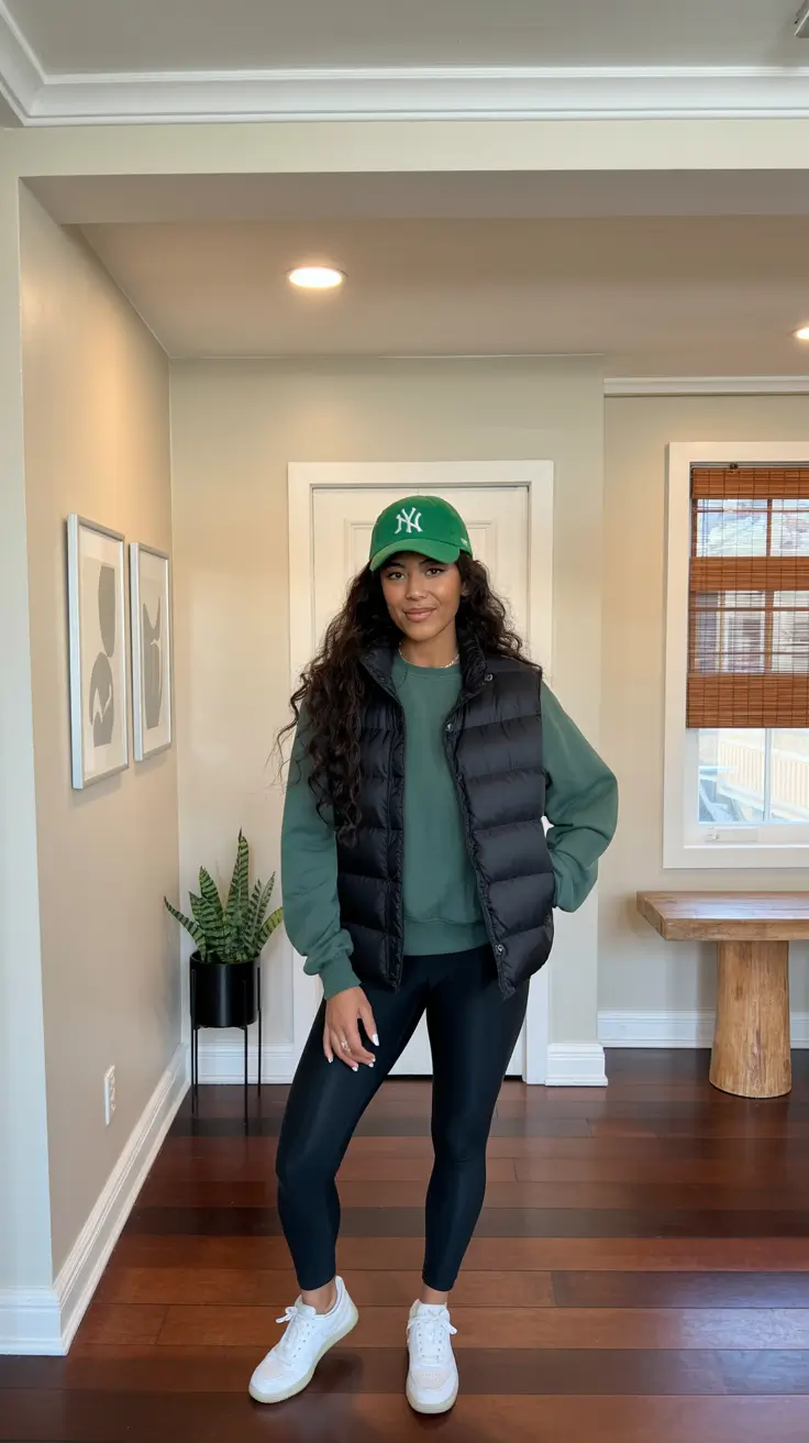 mom outfits casual Sporty Layers with an Urban Edge