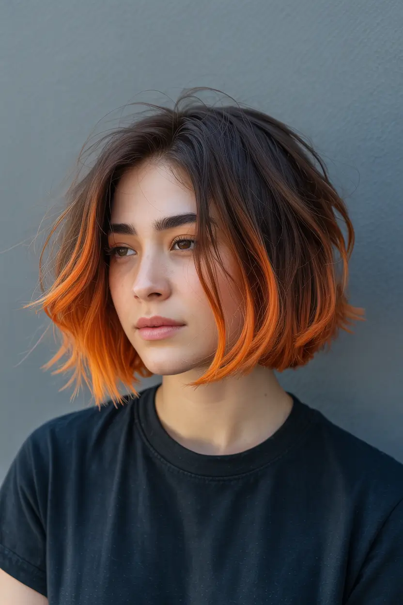 bob haircut 2026 Two-Tone Statement Bob with Bold Color Pop