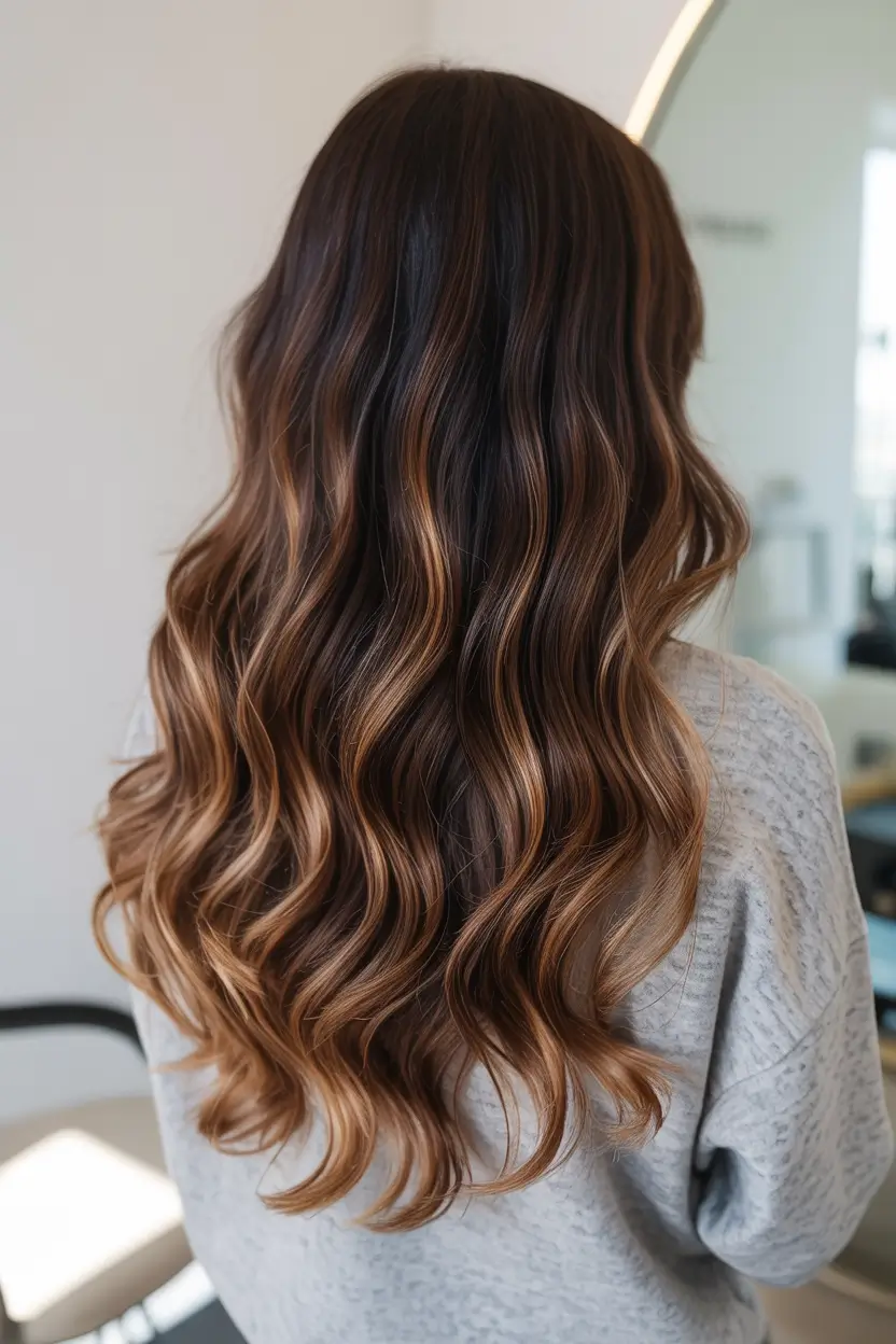 haircut for long hair Sunlit Balayage Waves