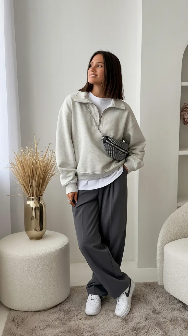 office outfits women Sporty Cool Meets Corporate Calm