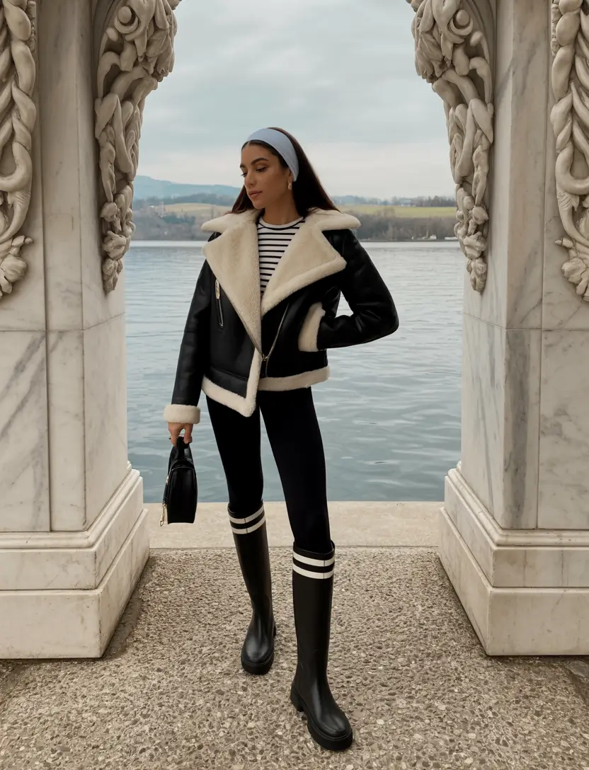 old money outfits for women 2026 Coastal Luxe With a Shearling Twist