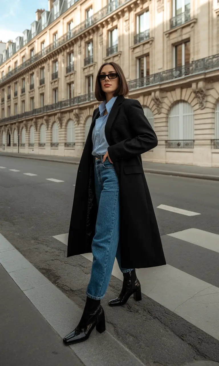 old money outfits for women 2026 Structured-Coats-and-Everyday-Luxe-Denim