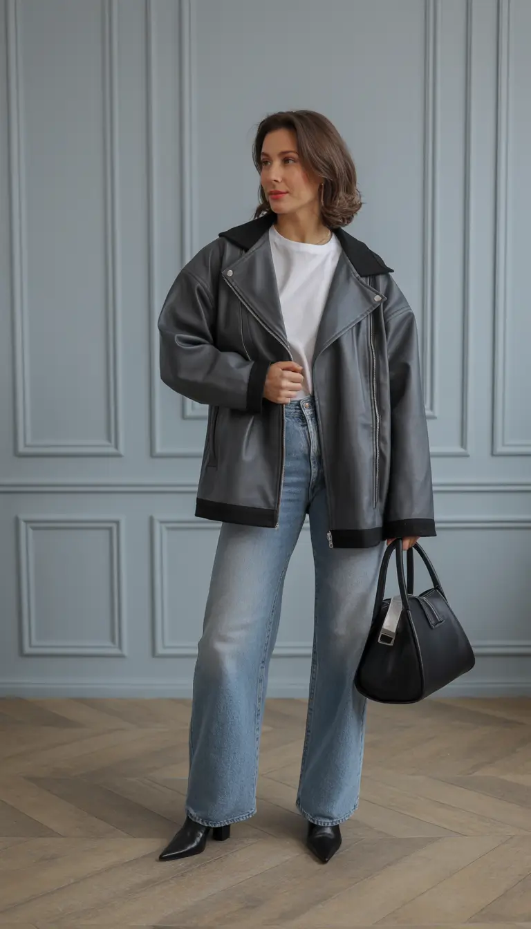 old money outfits for women 2026 Urban-Leather-Minimalism-With-a-Luxe-Edge