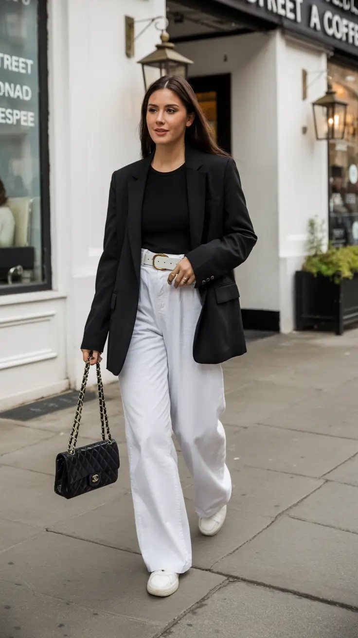 old money outfits for women 2026 Monochrome Street Style With Quiet Luxury