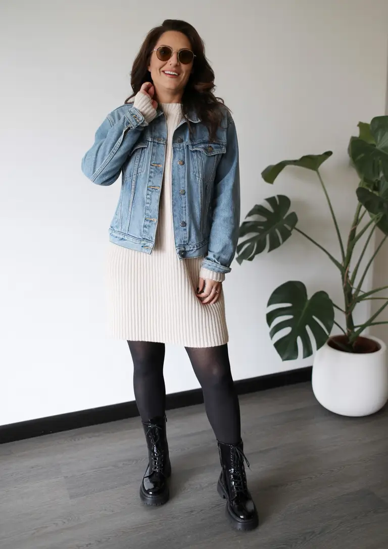 outfits for women over 40 casual Denim and Knits