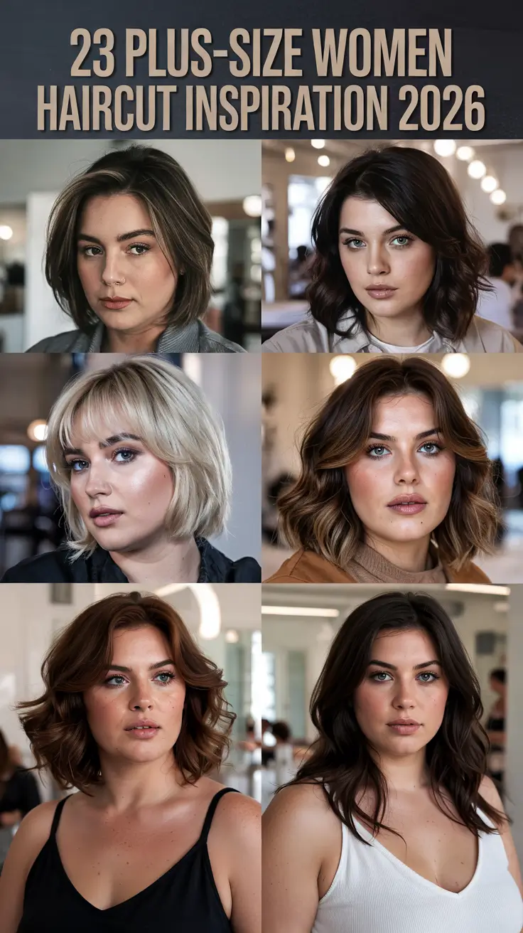 Plus-size Women Haircut Inspiration 2026 — Flattering and Trendy Hair Ideas for Every Face Shape