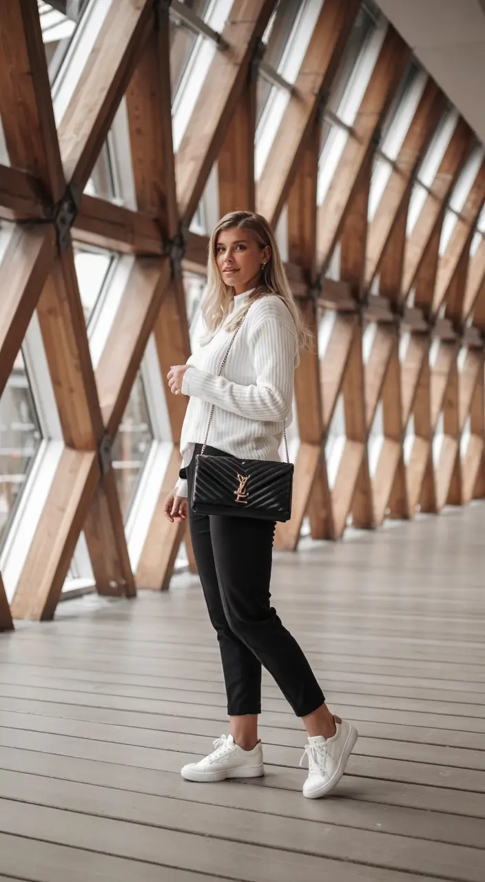 sneakers-outfits-women Soft Minimalism With Luxe Neutrals