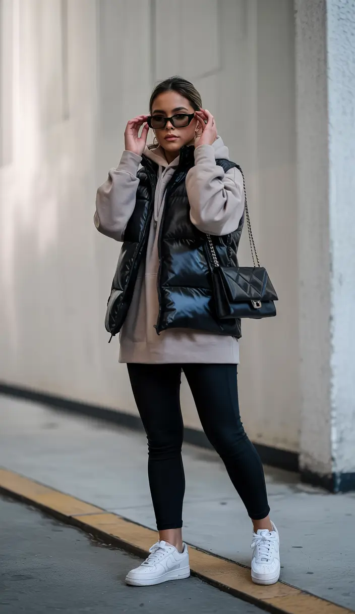 trendy outfits 2026 Glossy Puffer Energy