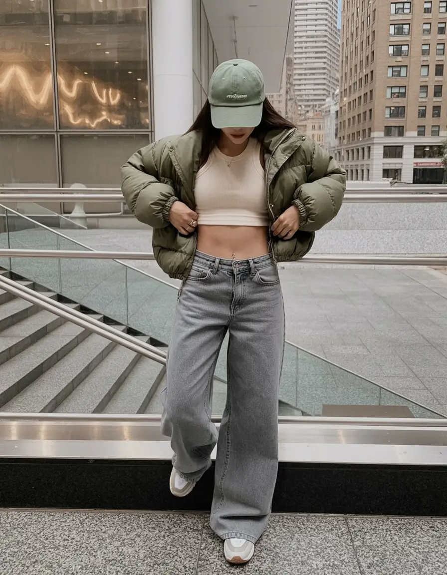 y2k outfits women Soft Utility Layers for a Winter Y2K Moment