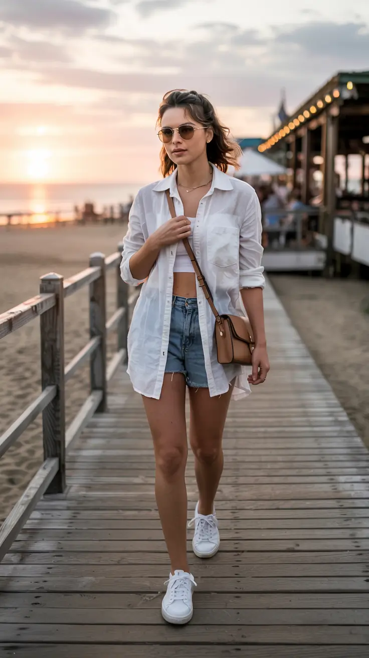 vacation outfits casual Sunset Boardwalk Glow