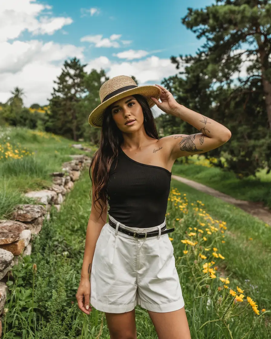 vacation outfits casual Monochrome Meadow Mood