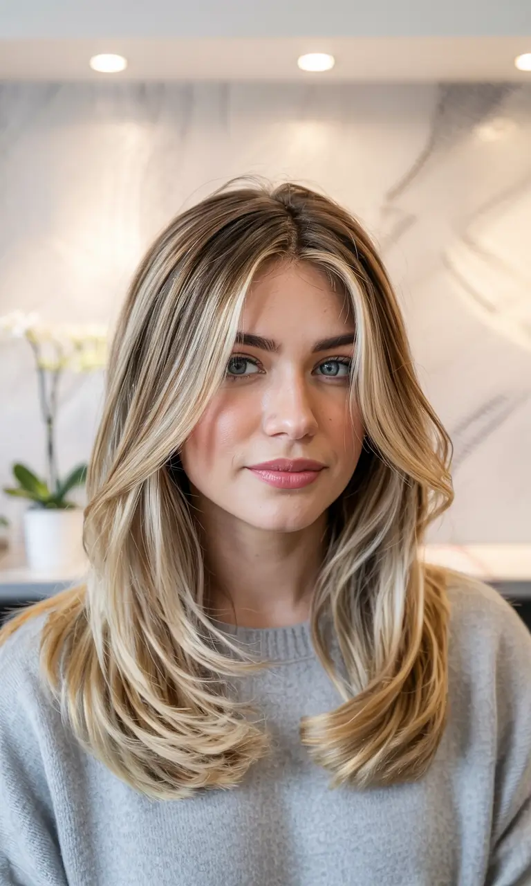 wolf haircut for long hair Butter Blonde Wolf with Seamless Layers