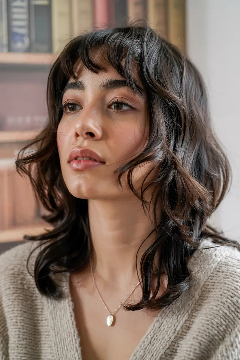 wolf haircut short hair Soft Shag Wolf with Playful Bangs