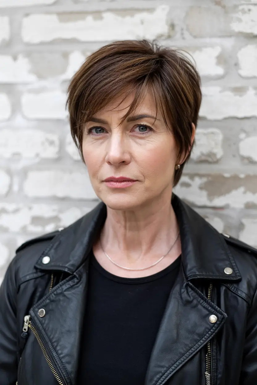 haircuts for women over 40 2026 Edgy Short Pixie With Attitude