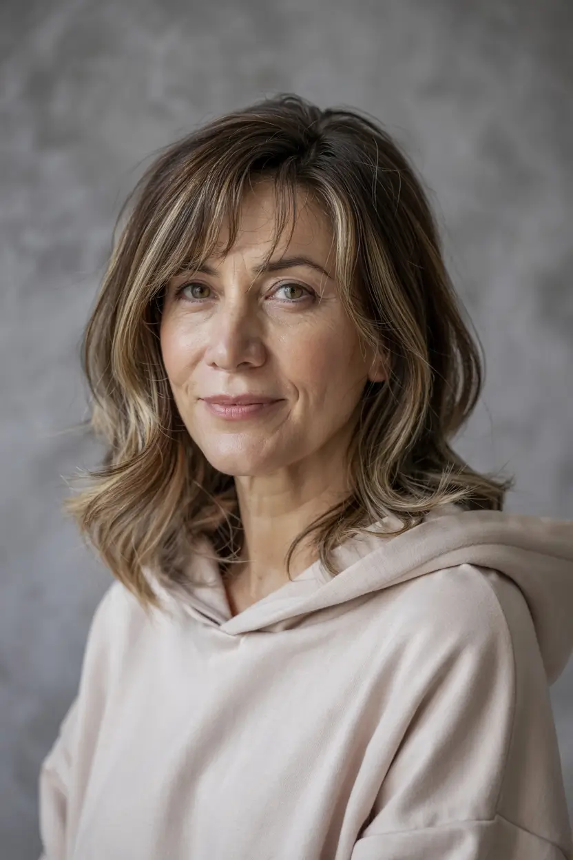 Women over 50 haircut inspiration 2026 Effortless Beige Balayage