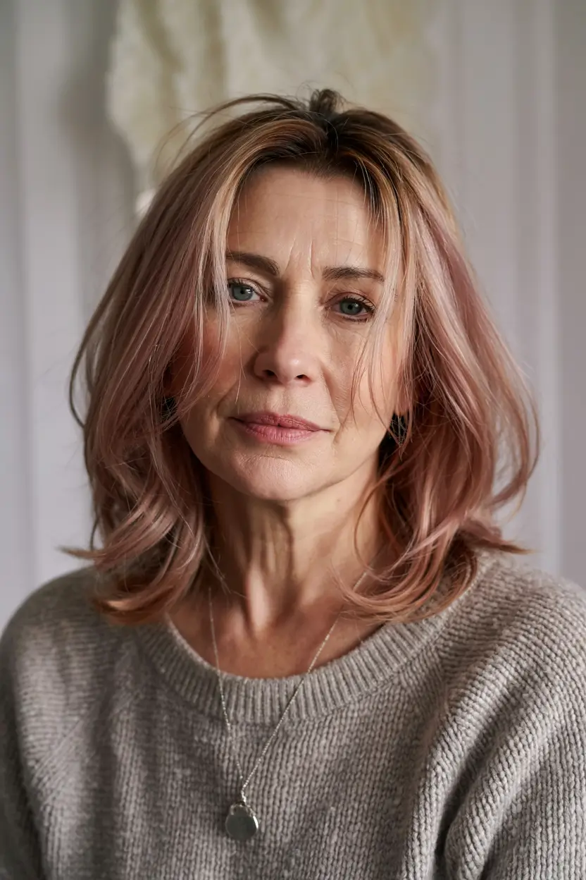 Women over 50 haircut inspiration 2026 Rosewood Glow Layers
