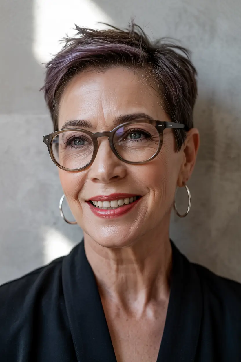 Women over 50 haircut inspiration 2026 Short Spiky Pixie With a Twist