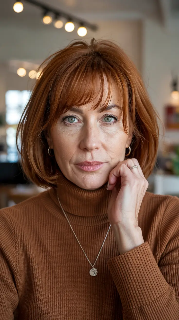 Women over 50 haircut inspiration 2026 Copper Chic Bob