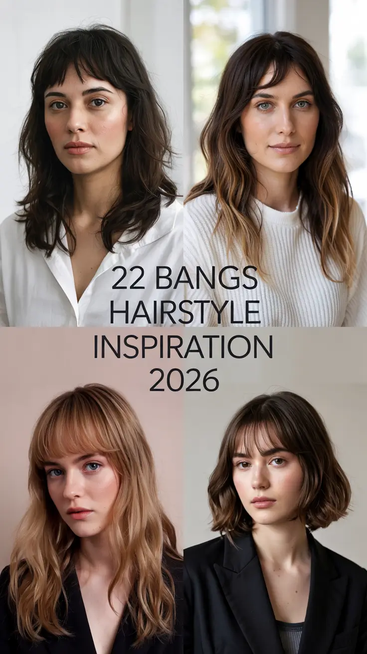Bangs Hairstyle Inspiration 2026 – Trendy Haircuts with Bangs and Layers for Every Face Shape