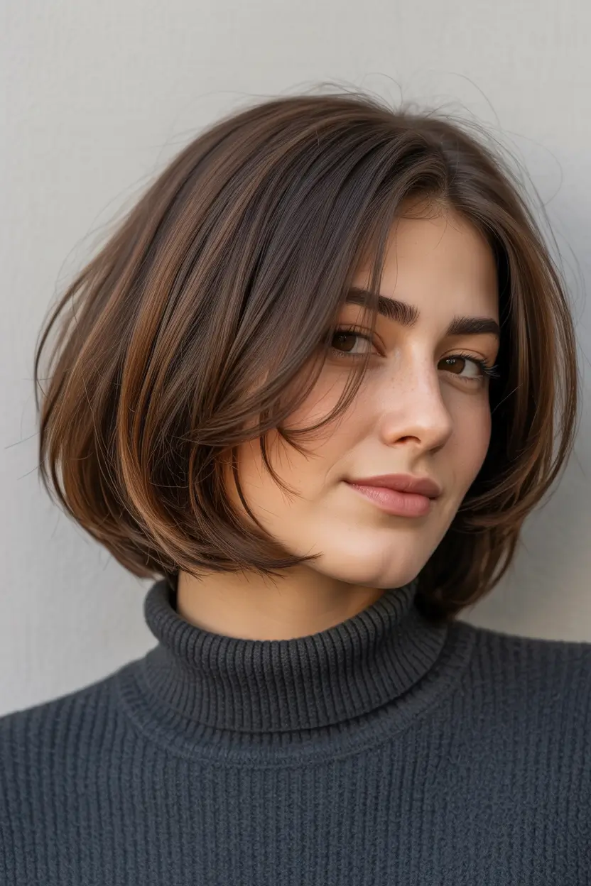 bob hairstyles Softly Layered Chestnut Bob