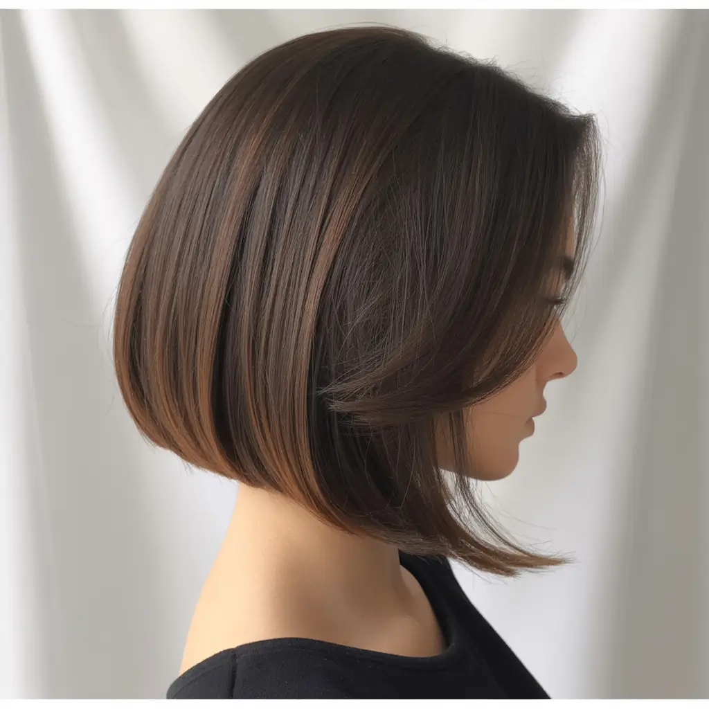 bob hairstyles Rounded Chocolate Bob with Gentle Layers
