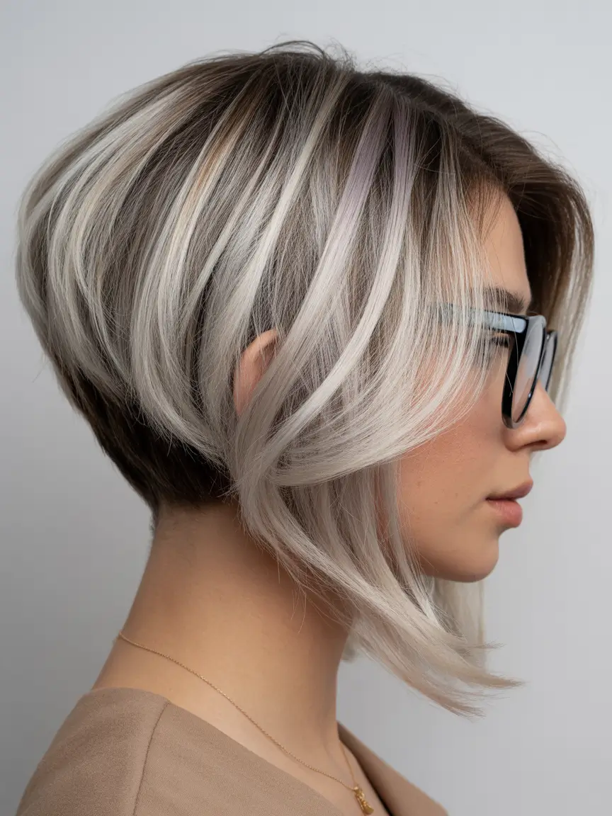 bob hairstyles Smoky Silver Inverted Bob