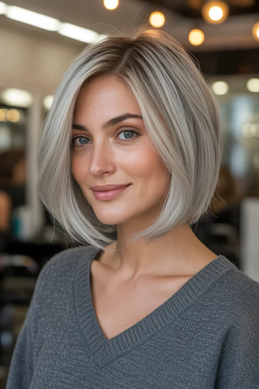 bob hairstyles Silver Frost Sleek Bob