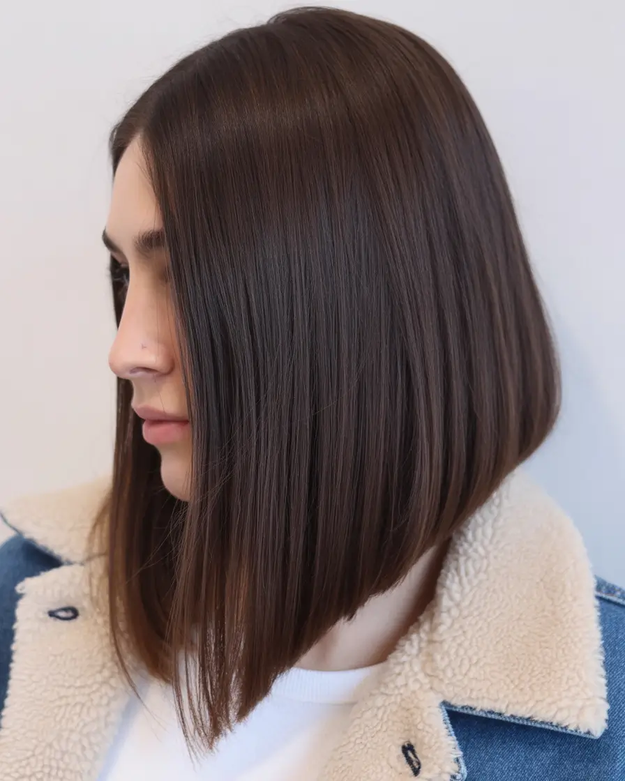 bob hairstyles Classic Angled Espresso Bob