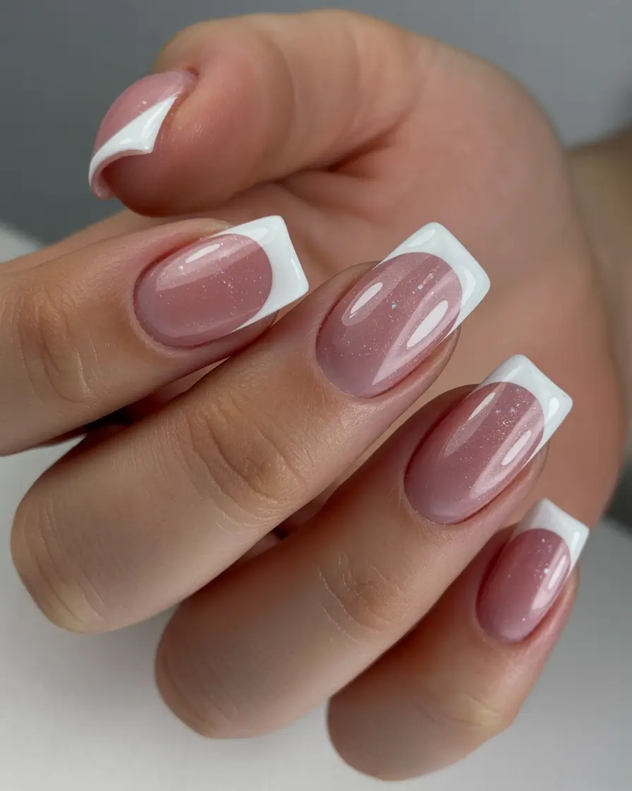 best french nails 2026 Soft Pink French With Sculpted White Edges