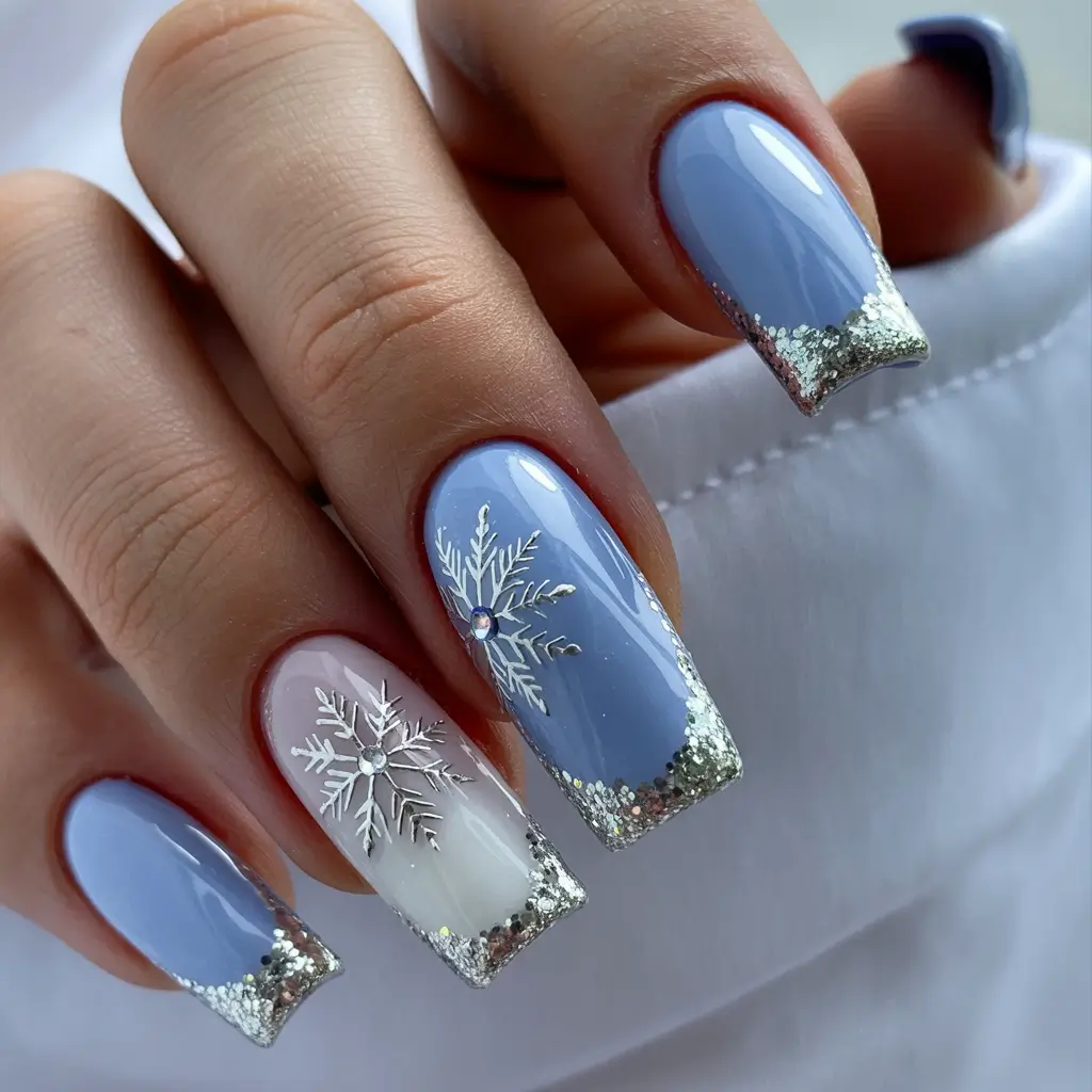 best gel nails 2026 Frozen Silver Ice Tips