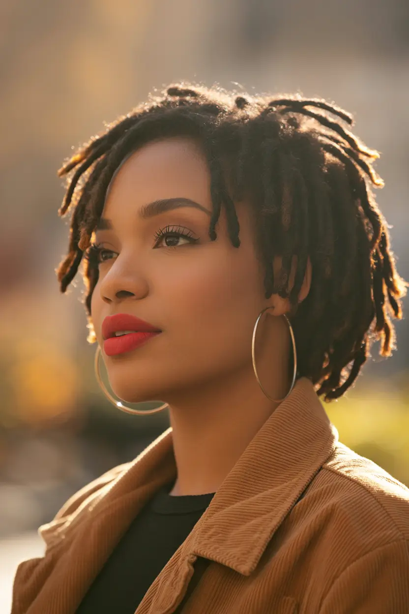 Best locs hairstyles 2026 Warm Autumn Short Locs With Airy Texture