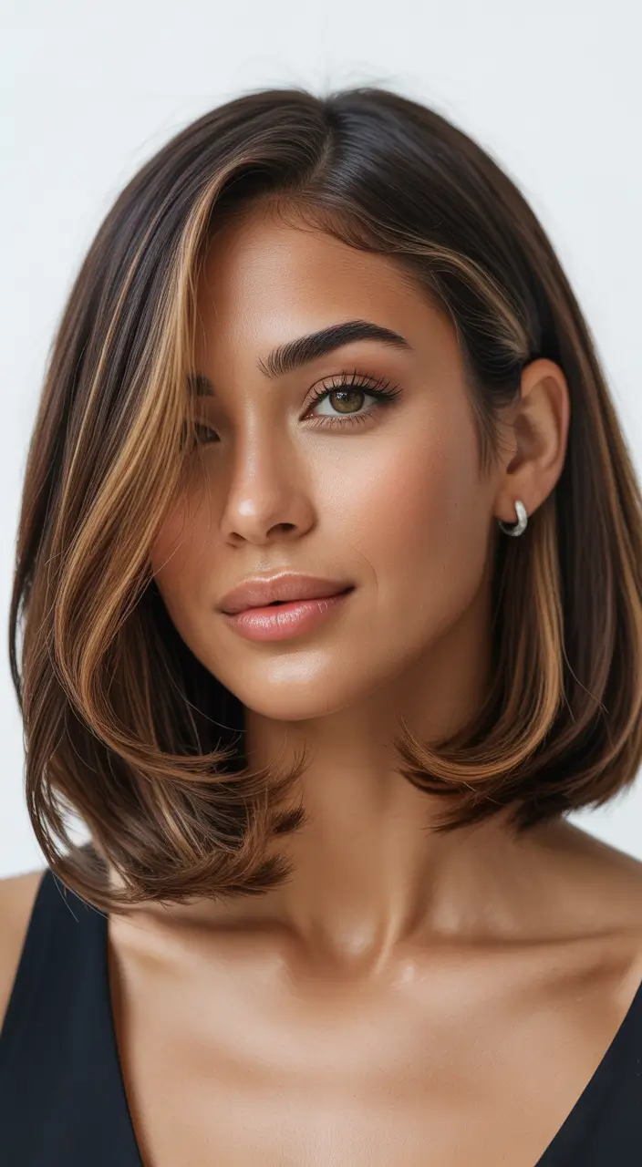 Best medium length hairstyles 2026 Glossy Contour Bob