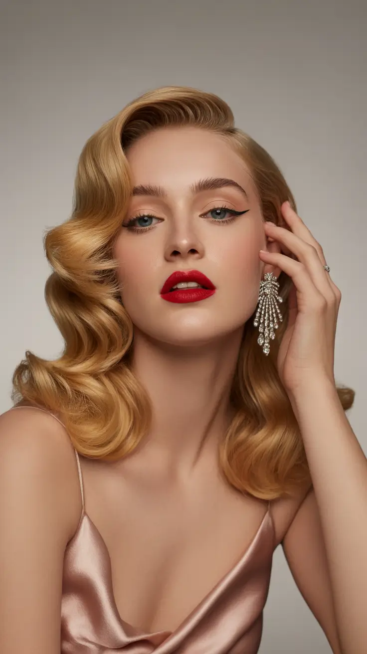 Best medium length hairstyles 2026 Golden Retro Glam