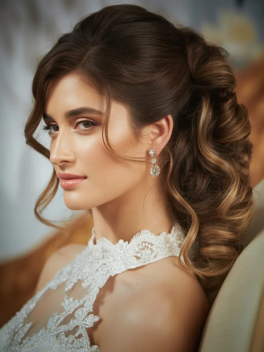 ponytail hairstyles Voluminous Bridal Ponytail