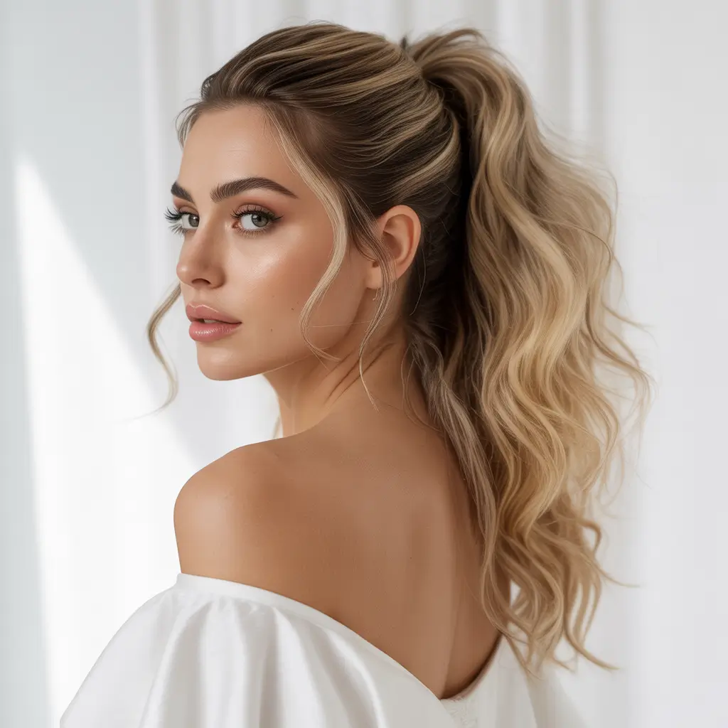 ponytail hairstyles Soft Wavy Blonde Ponytail